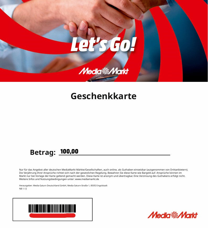 100€ MediaMarkt Gutschein